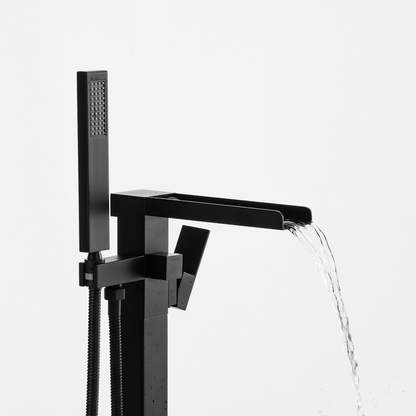 Vrijstaande Badkraan Lisandro – Watervaluitloop – Matte black