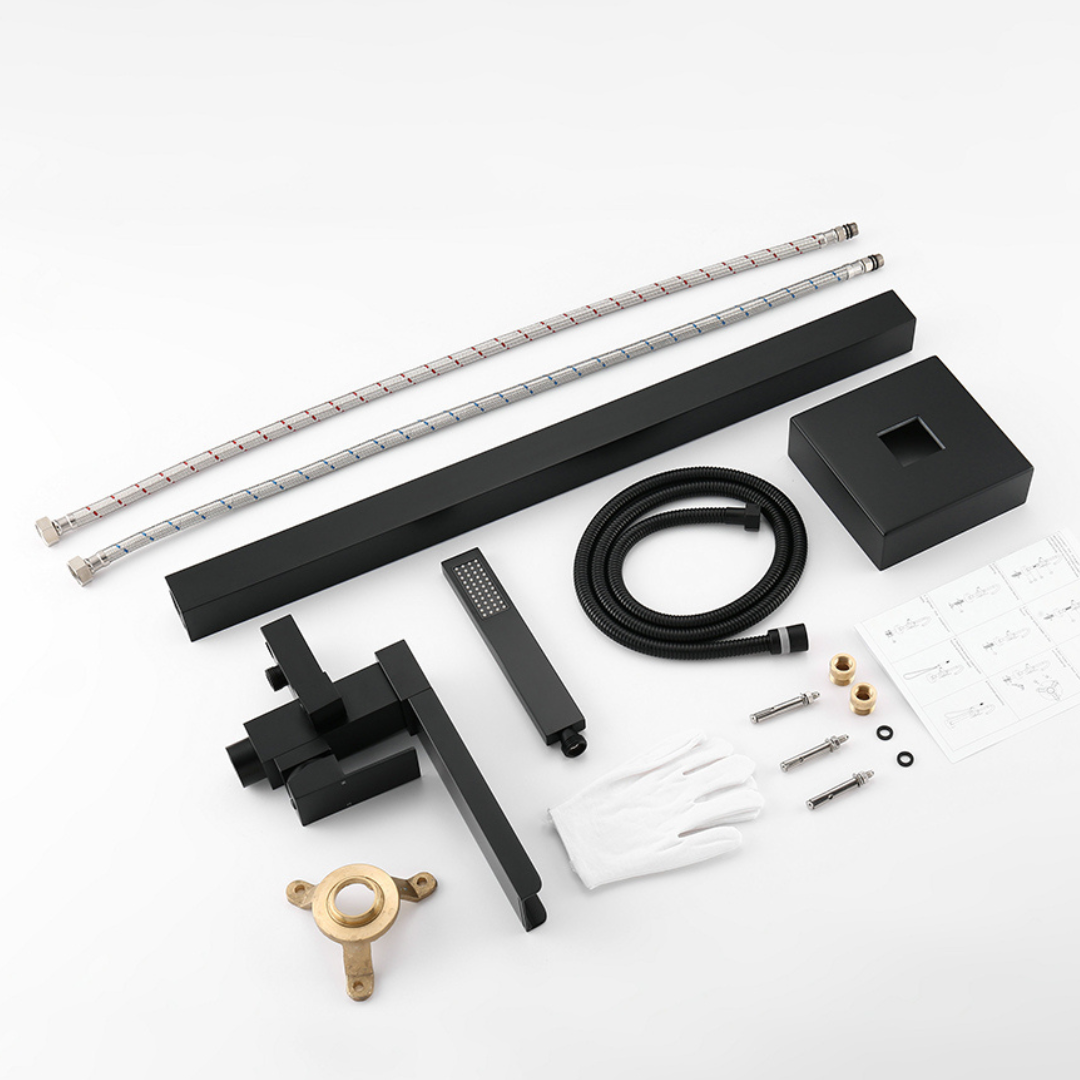Vrijstaande Badkraan Lisandro – Watervaluitloop – Matte black