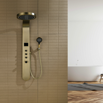 Douchepaneel Elena - LED - Digitaal display - Brushed gold