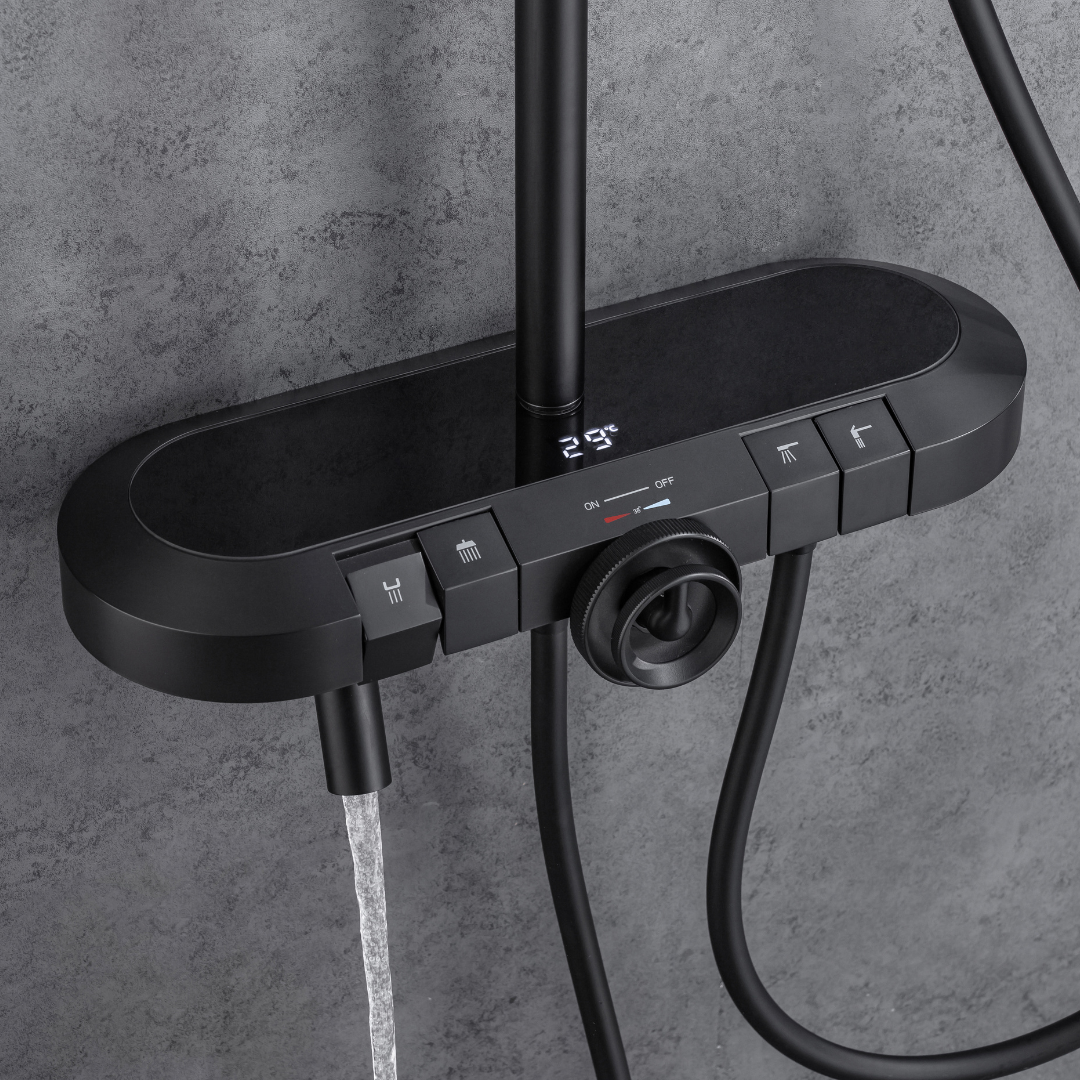 Opbouw Regendoucheset – Fabiano – Digitaal Display – Matt black