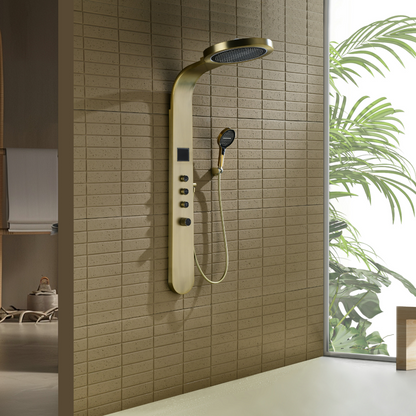 Douchepaneel Elena - LED - Digitaal display - Brushed gold