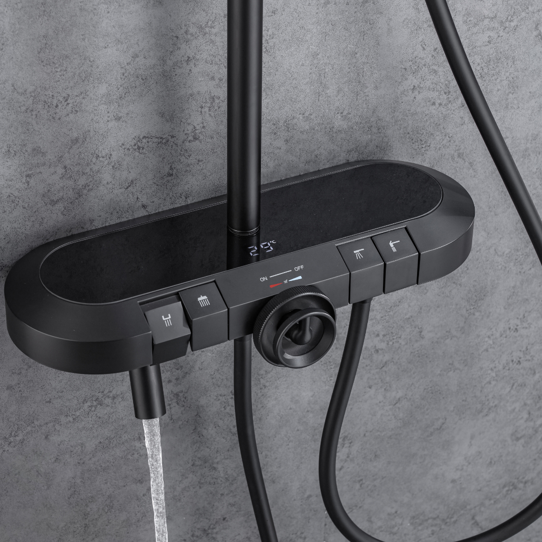 Opbouw Regendoucheset – Fabiano – Digitaal Display – Matt black
