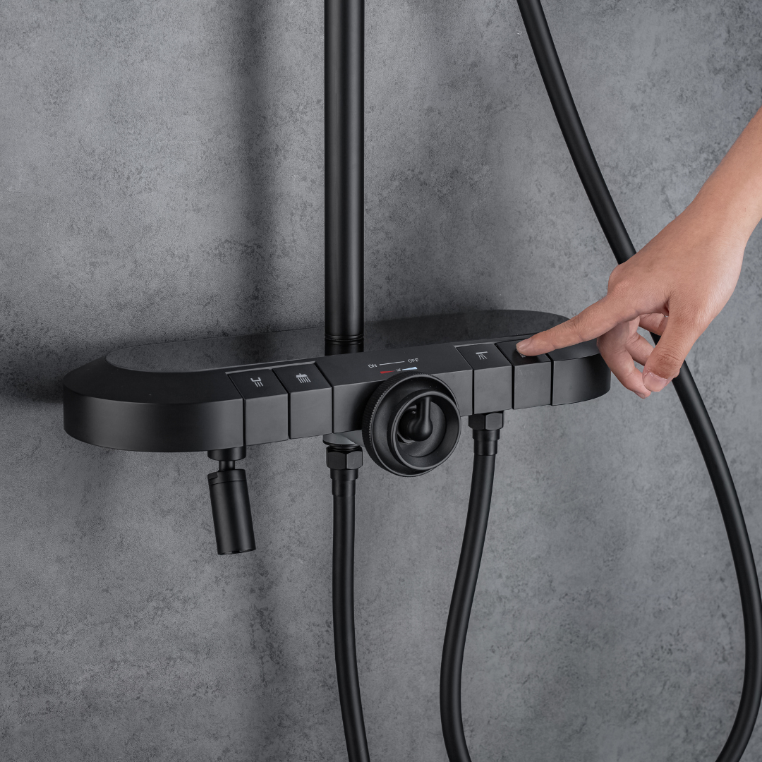 Opbouw Regendoucheset – Fabiano – Digitaal Display – Matt black
