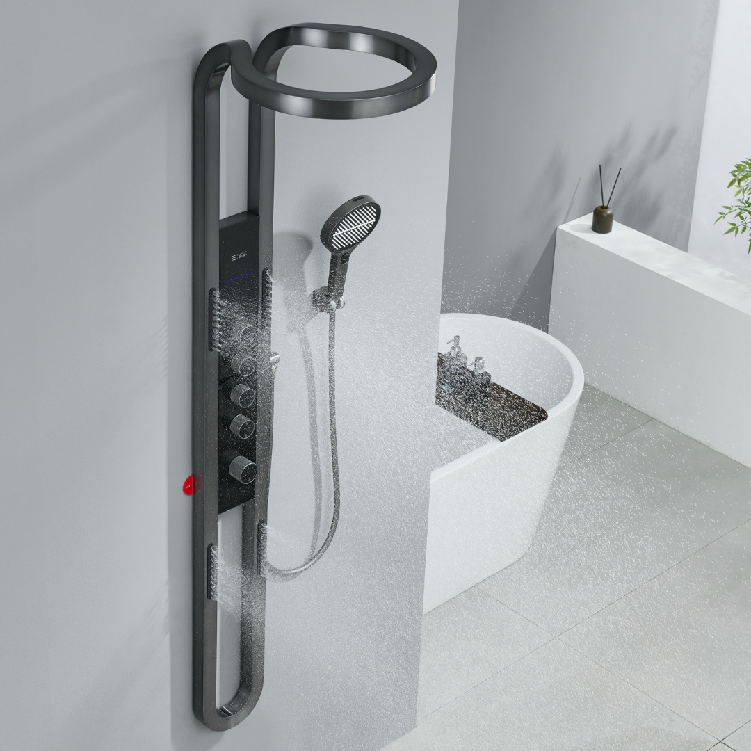 Thermostatisch Douchepaneel Marcelo – Digitale Display - Matte black
