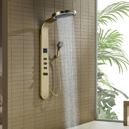Douchepaneel Elena - LED - Digitaal display - Brushed gold
