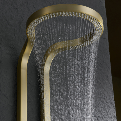 Thermostatisch Douchepaneel Marcelo – Digitale Display - Brushed gold