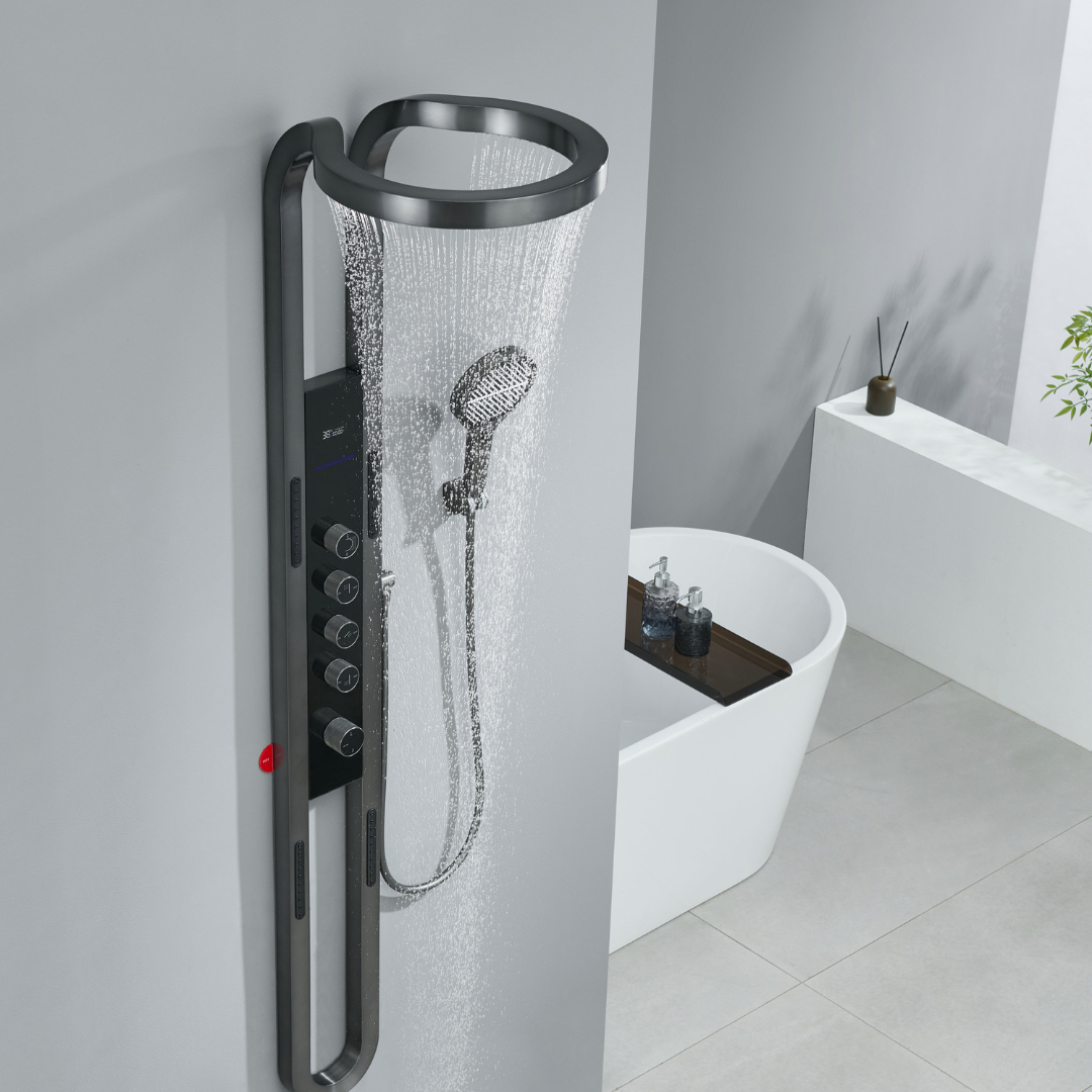 Thermostatisch Douchepaneel Marcelo – Digitale Display - Matte black