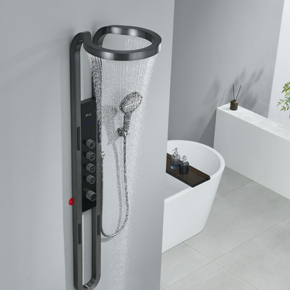 Thermostatisch Douchepaneel Marcelo – Digitale Display - Matte black