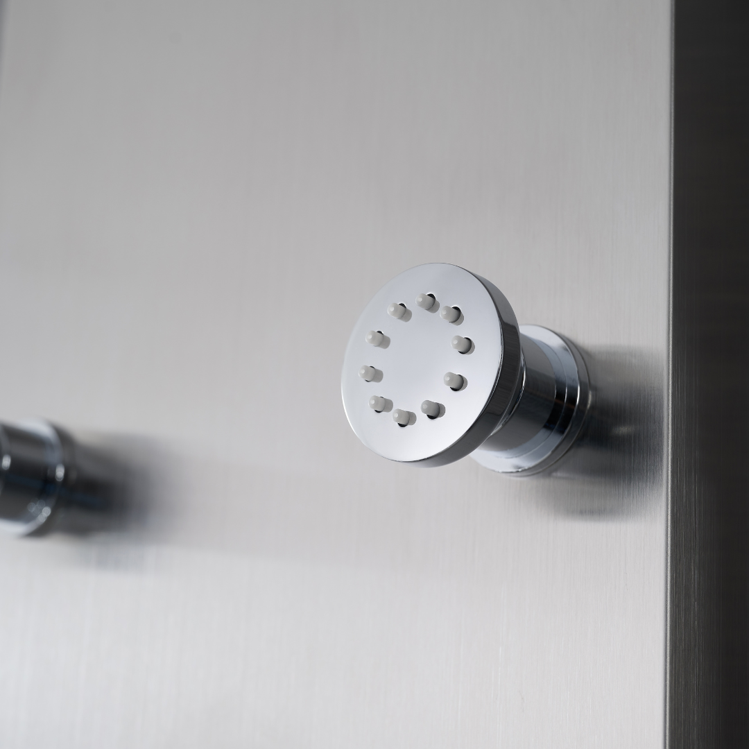 Douchepaneel – Manuel – Waterval – Massagejets – Brushed nickel
