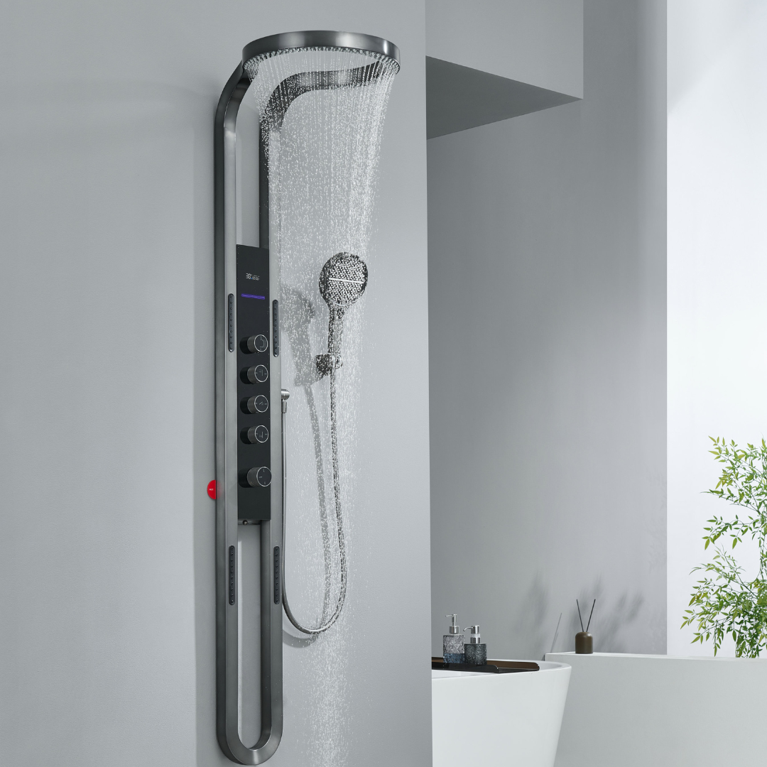 Thermostatisch Douchepaneel Marcelo – Digitale Display - Matte black