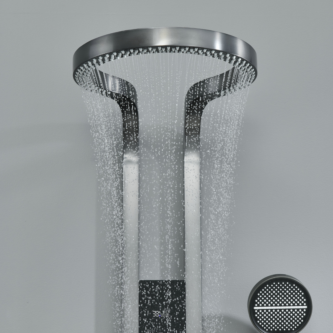 Thermostatisch Douchepaneel Marcelo – Digitale Display - Gunmetal Grey