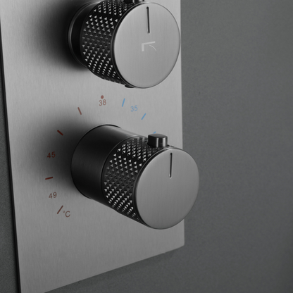 Thermostatische Inbouw Regendoucheset Isabella - Waterval - Gunmetal grey