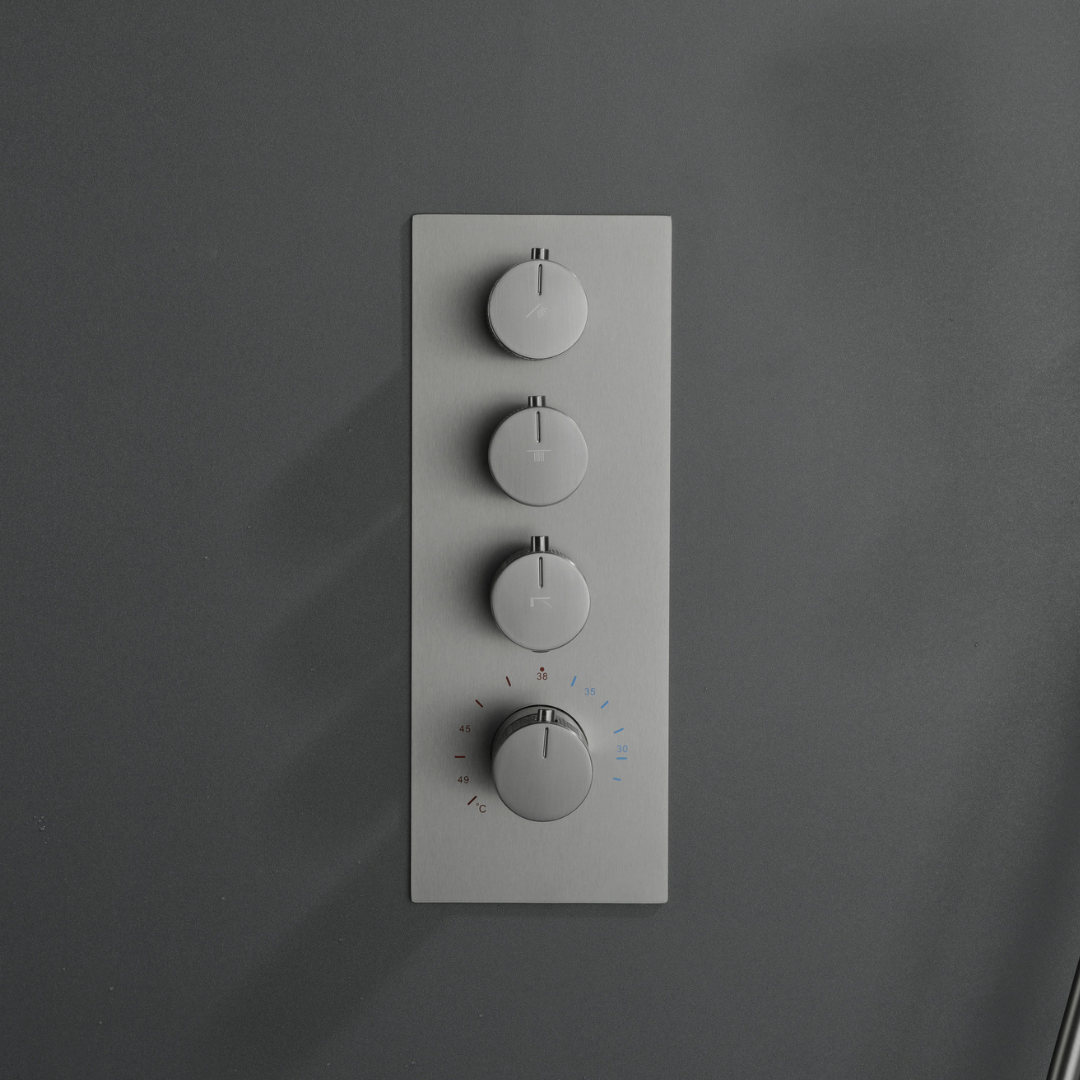 Thermostatische Inbouw Regendoucheset Isabella - Waterval - Gunmetal grey