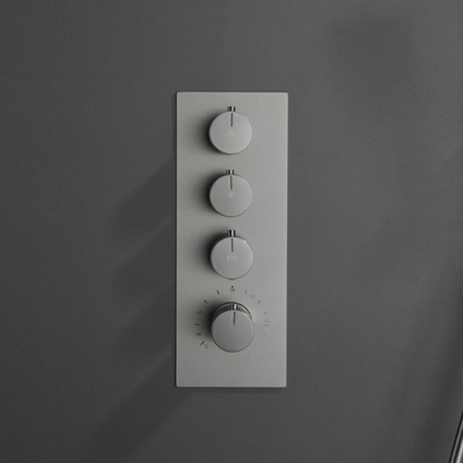 Thermostatische Inbouw Regendoucheset Isabella - Waterval - Gunmetal grey