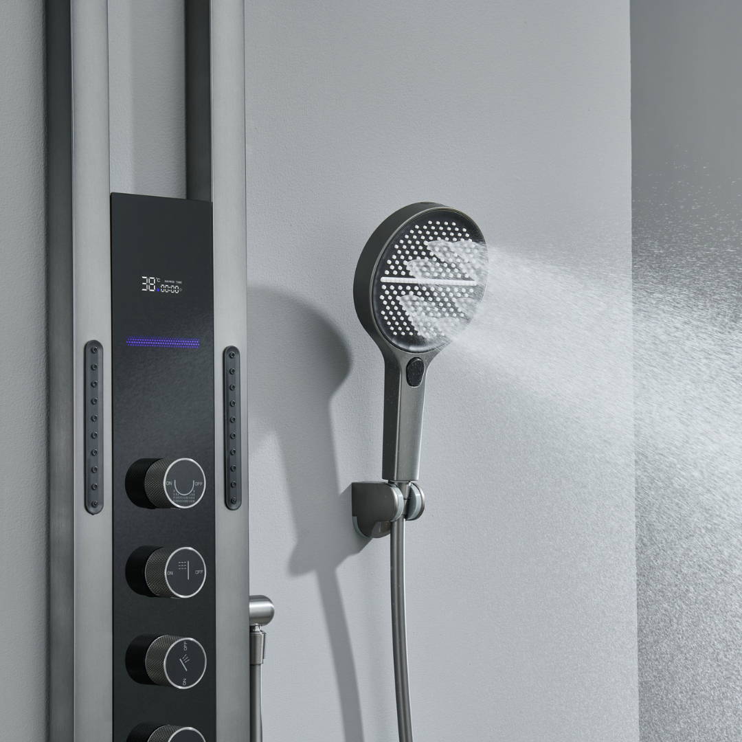 Thermostatisch Douchepaneel Marcelo – Digitale Display - Gunmetal Grey