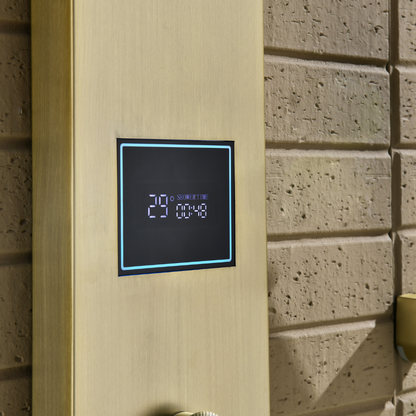 Douchepaneel Elena - LED - Digitaal display - Brushed gold