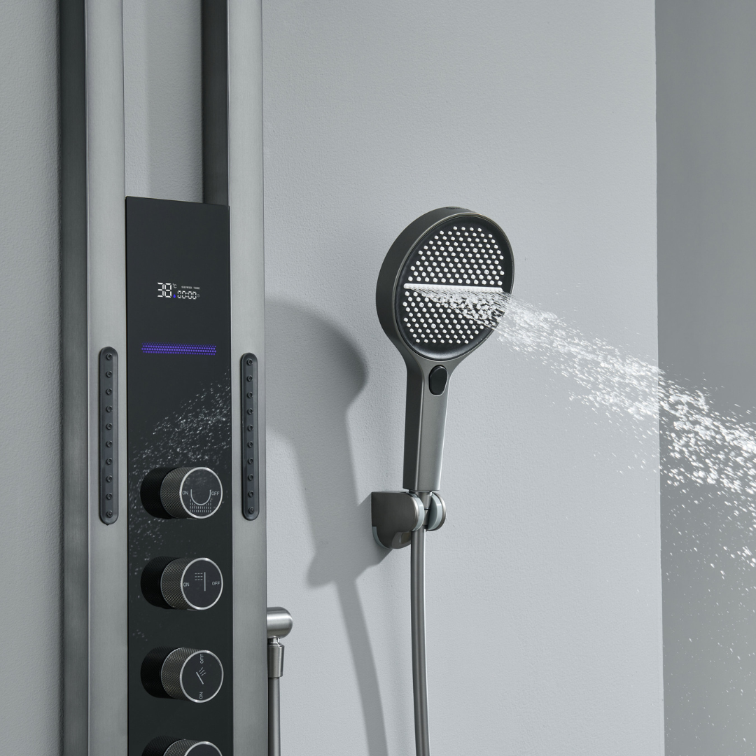 Thermostatisch Douchepaneel Marcelo – Digitale Display - Matte black