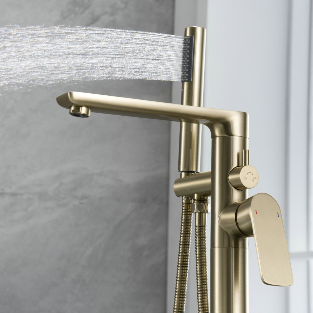Vrijstaande badkraan Emilia - Brushed gold