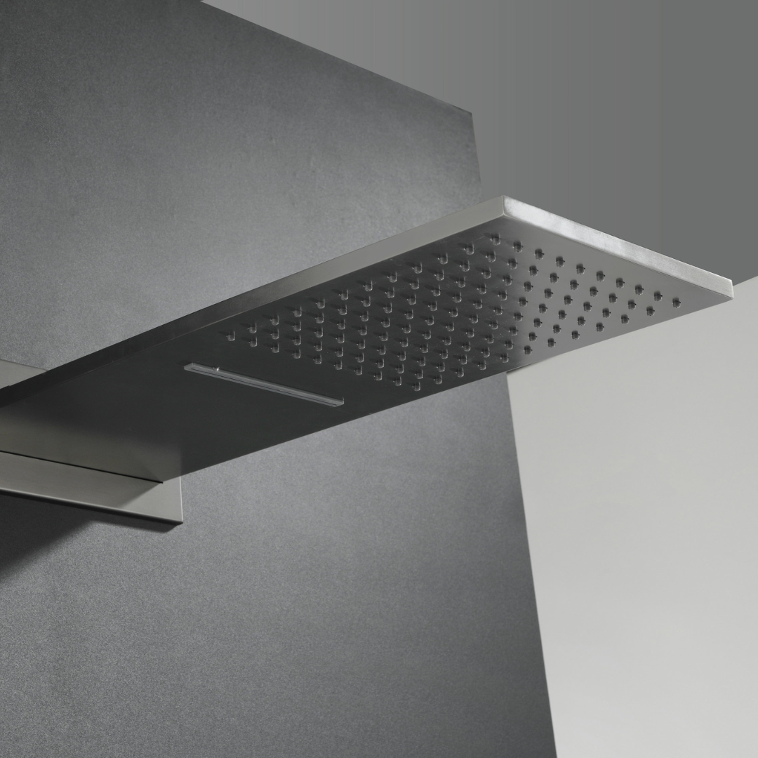 Thermostatische Inbouw Regendoucheset Isabella - Waterval - Gunmetal grey