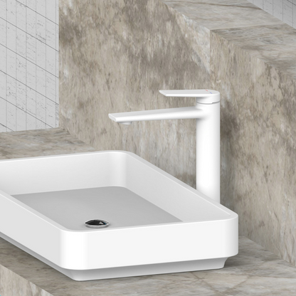 Hoge wastafelkraan Diego  – Matte white