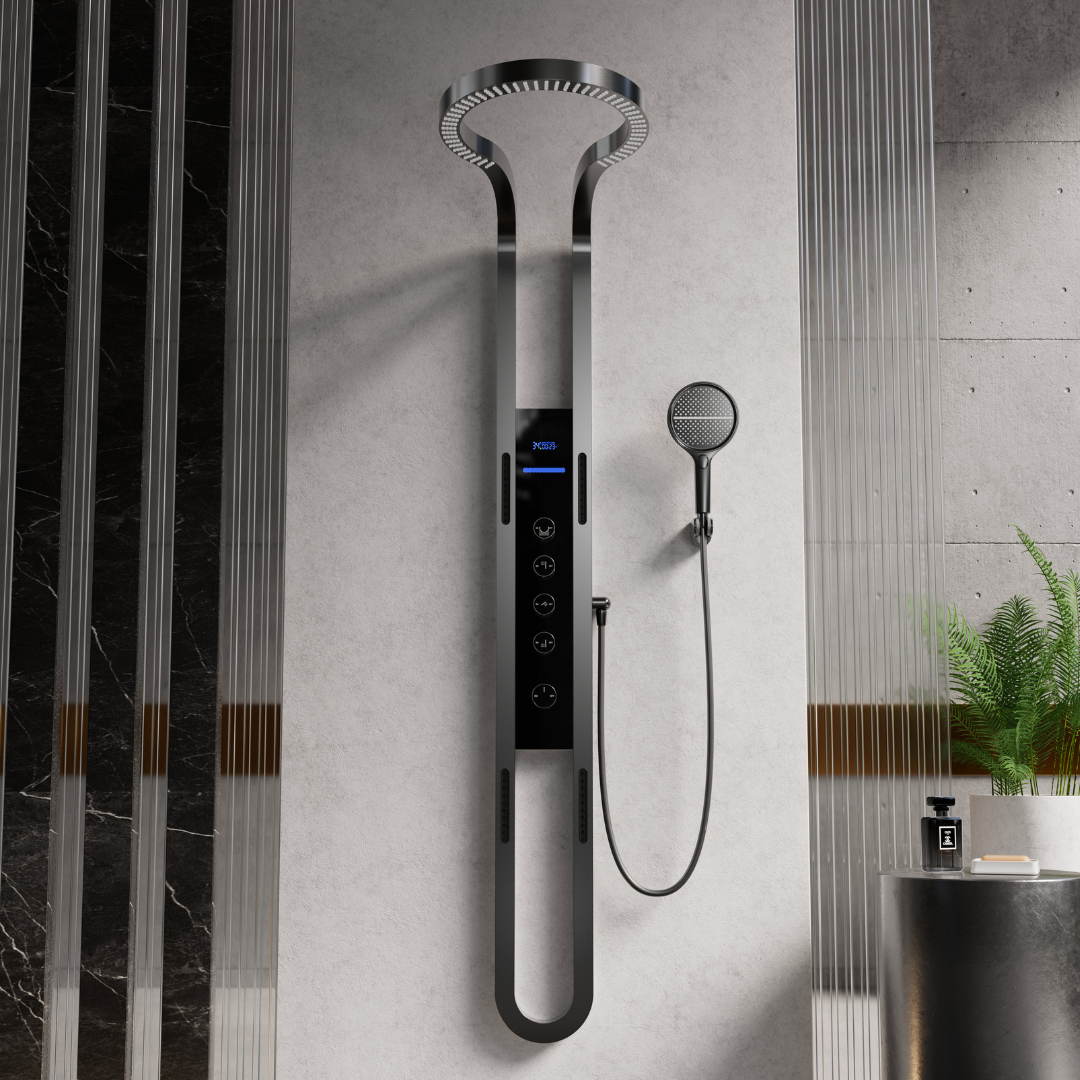 Thermostatisch Douchepaneel Marcelo – Digitale Display - Gunmetal Grey