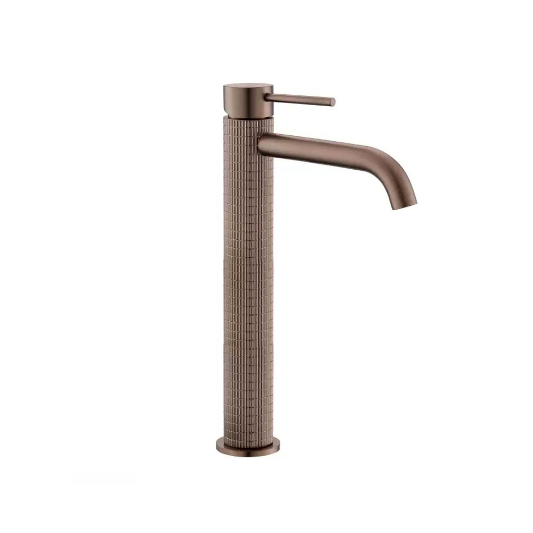 Hoge wastafelkraan Angelica - Brushed rose gold