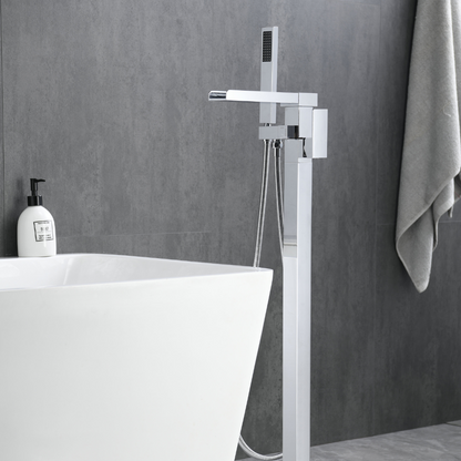 Vrijstaande Badkraan Lisandro – Watervaluitloop – Chrome