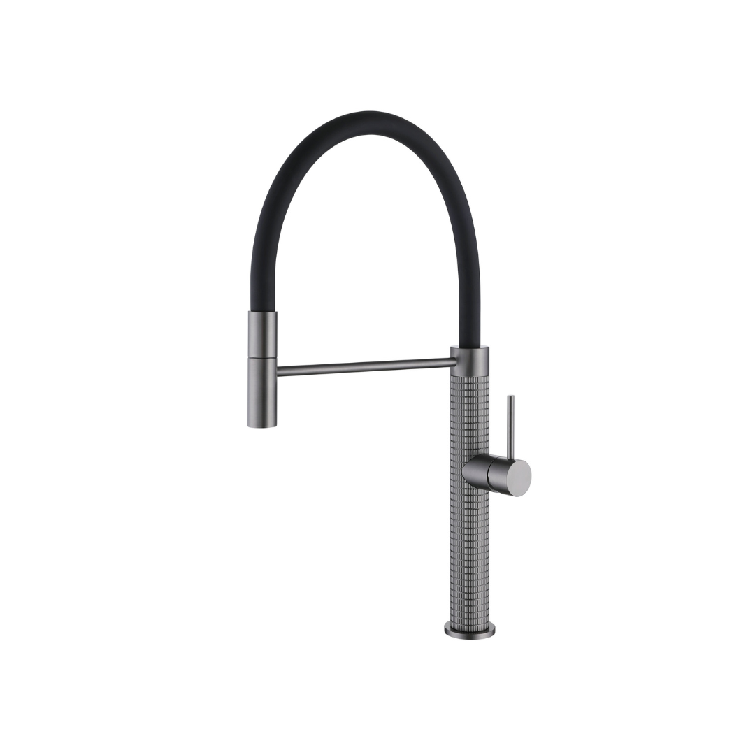 Semi-professionele Keukenkraan Angelica – Uittrekbare Uitloop – Gunmetal Grey
