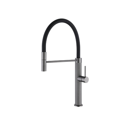 Semi-professionele Keukenkraan Angelica – Uittrekbare Uitloop – Gunmetal Grey