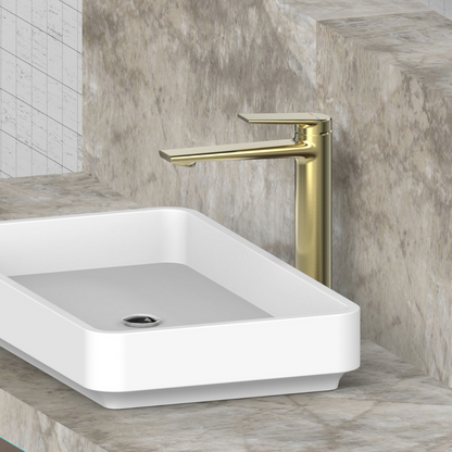 Hoge wastafelkraan Diego  – Brushed gold