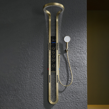Thermostatisch Douchepaneel Marcelo – Digitale Display - Brushed gold