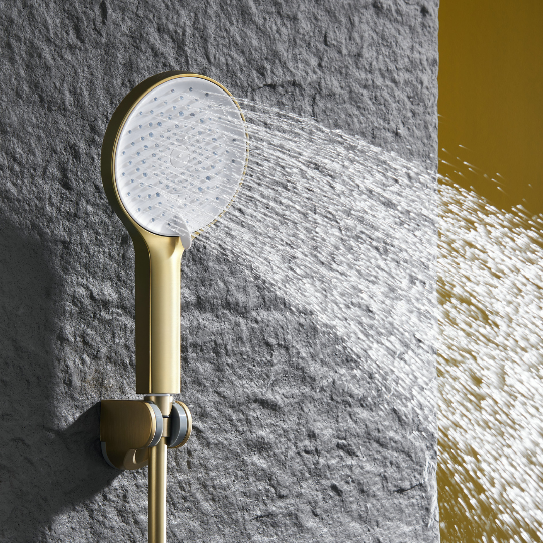 Thermostatisch Douchepaneel Marcelo – Digitale Display - Brushed gold