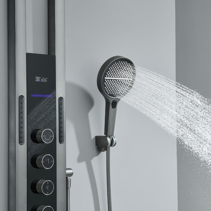 Thermostatisch Douchepaneel Marcelo – Digitale Display - Gunmetal Grey