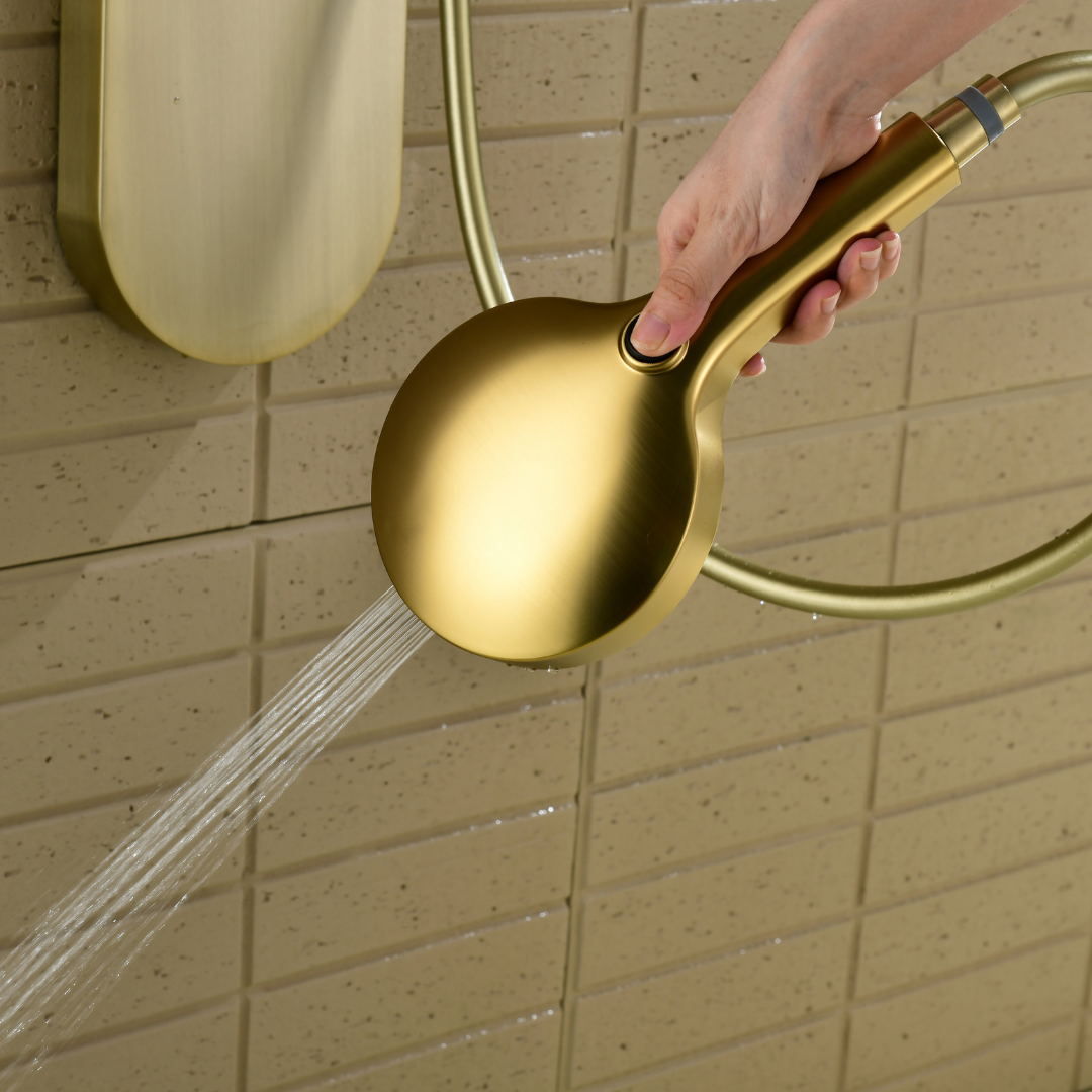 Douchepaneel Elena - LED - Digitaal display - Brushed gold