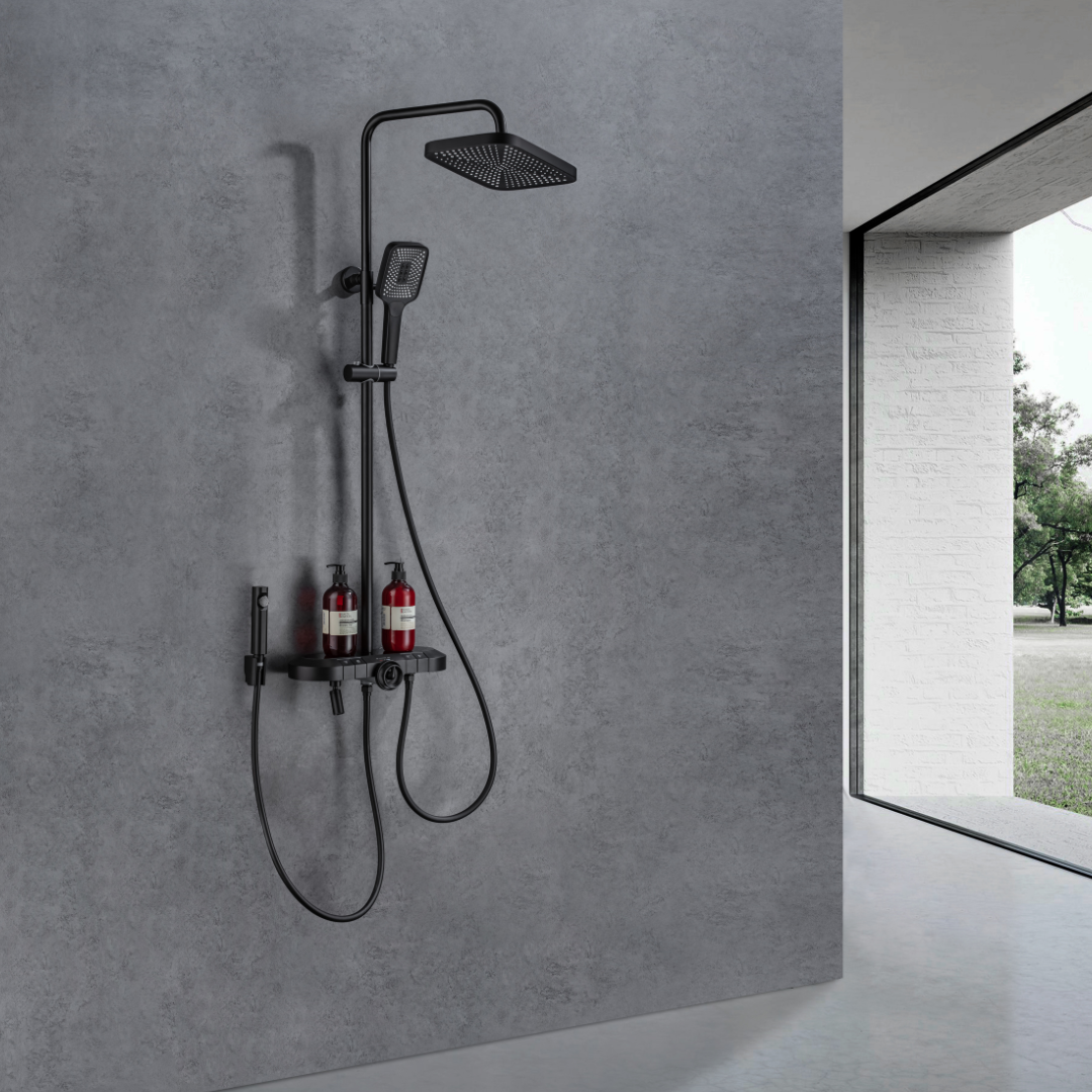 Opbouw Regendoucheset – Fabiano – Digitaal Display – Matt black