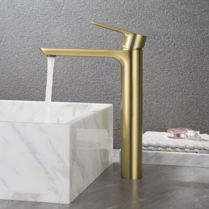 Hoge wastafelkraan  – Silvio – Brushed gold
