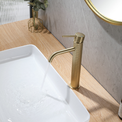 Hoge wastafelkraan Angelica - Brushed gold