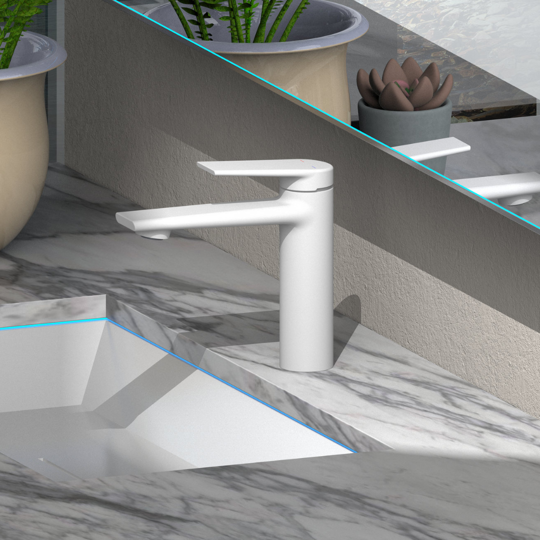 Opbouw wastafelkraan Diego  – Matte white