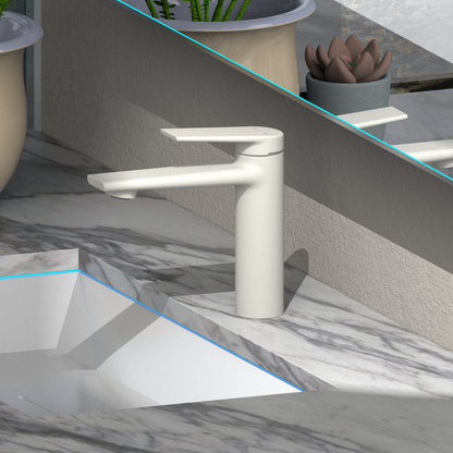 Opbouw wastafelkraan Diego  – Creme wit