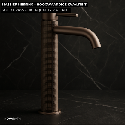 Hoge wastafelkraan Angelica - Brushed rose gold