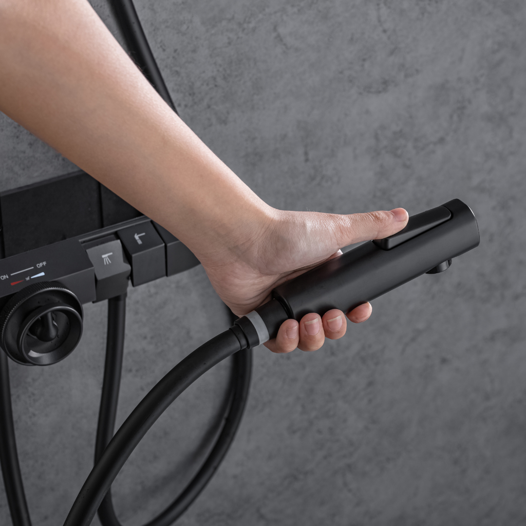 Opbouw Regendoucheset – Fabiano – Digitaal Display – Matt black