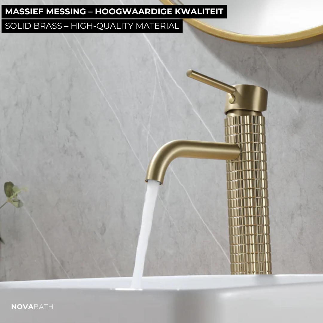Hoge wastafelkraan Angelica - Brushed gold