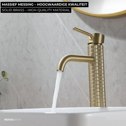 Hoge wastafelkraan Angelica - Brushed gold