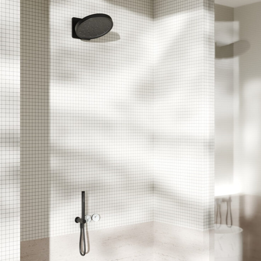 Inbouw douchemengkraan – Sorrento – Arabescato Corchia – Staafhanddouche – Zonder achterplaat – Brushed gold