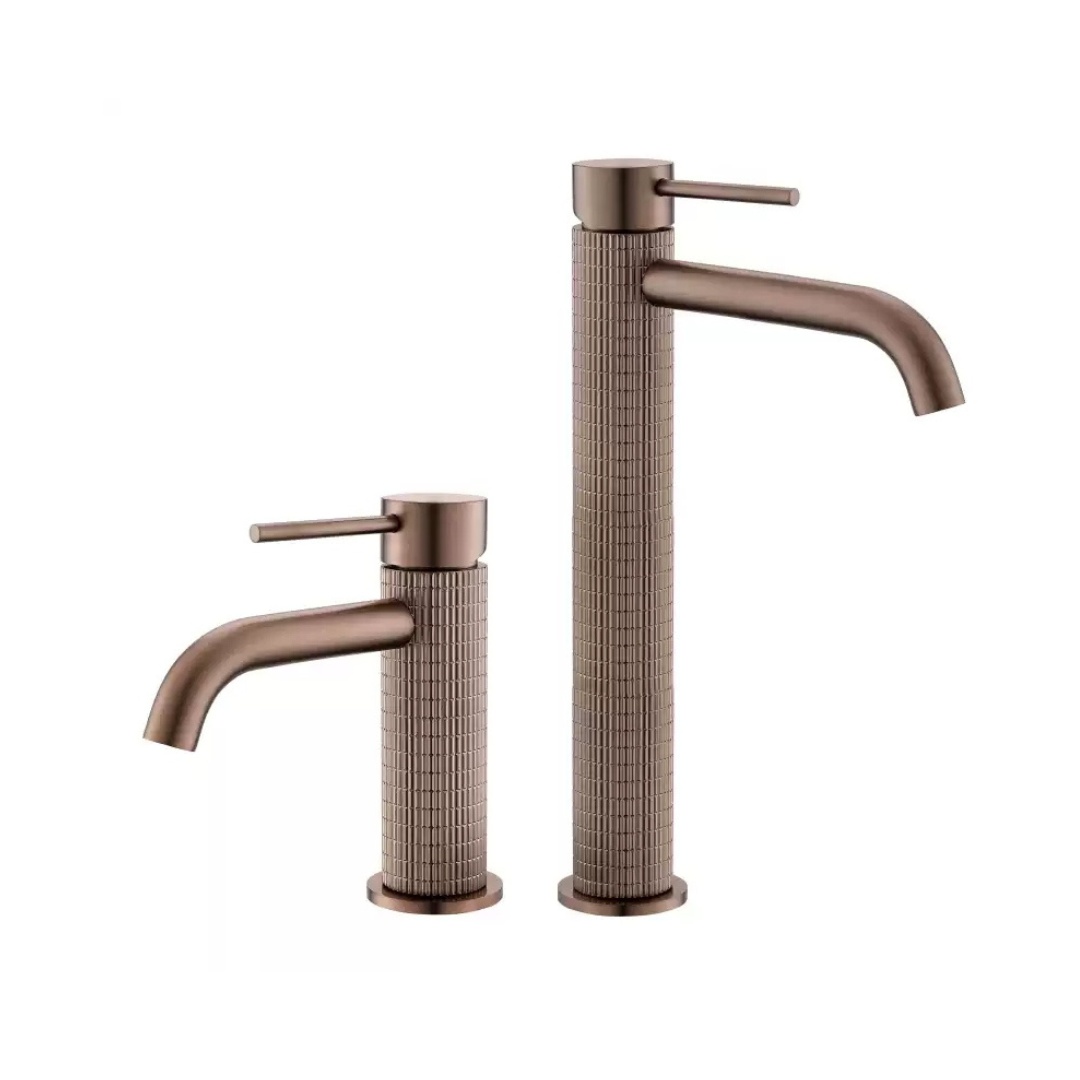 Hoge wastafelkraan Angelica - Brushed rose gold