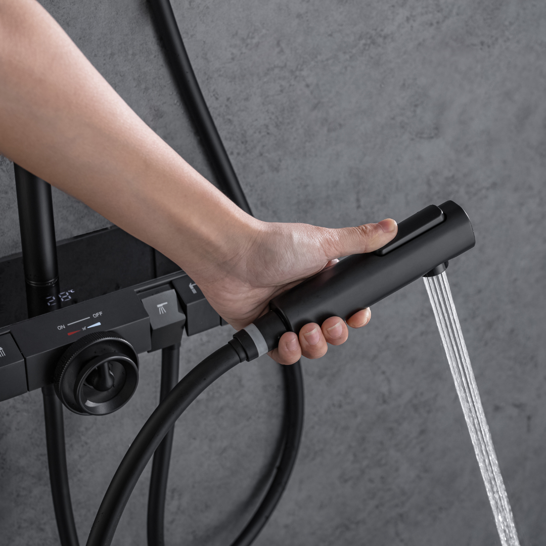 Opbouw Regendoucheset – Fabiano – Digitaal Display – Matt black