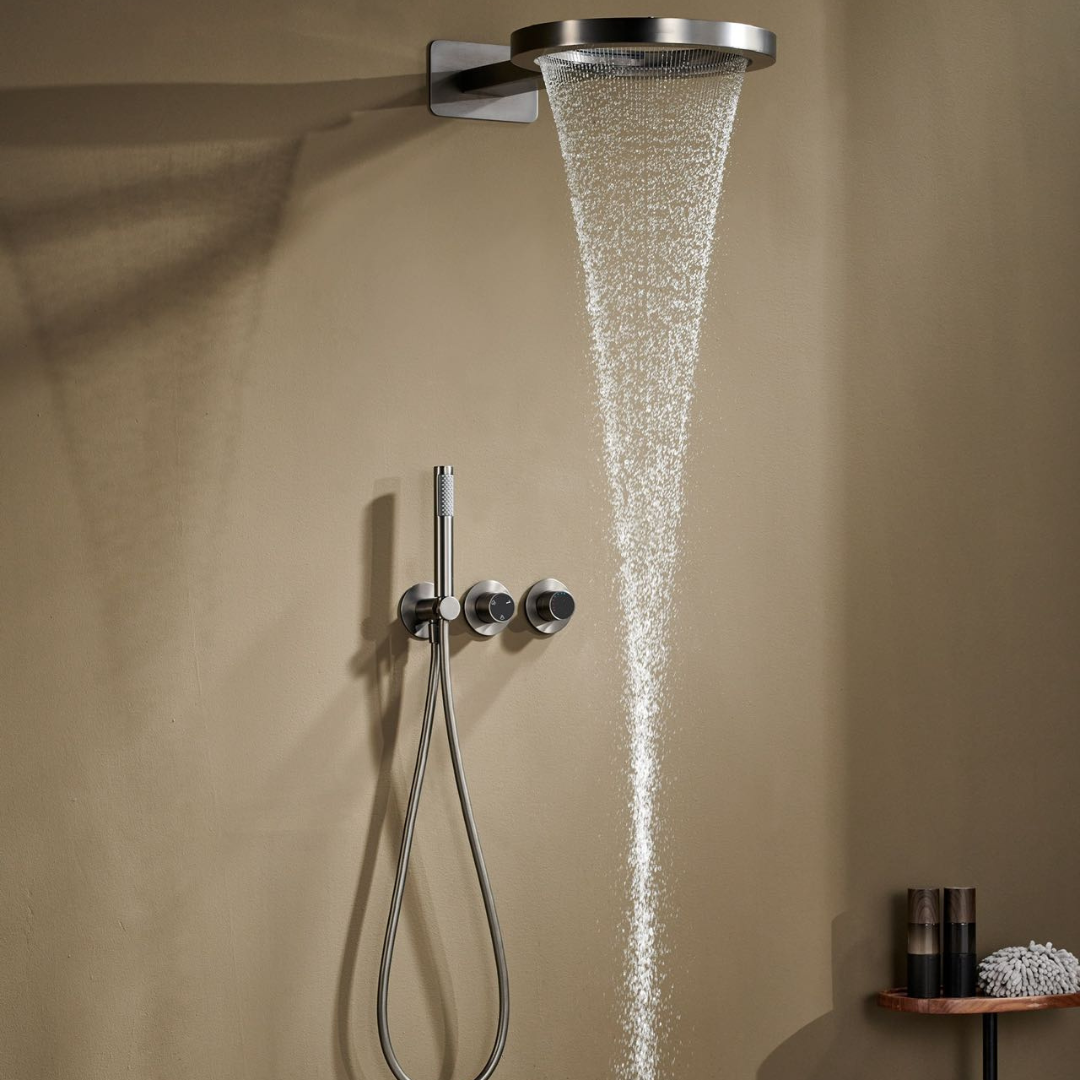 Thermostatische Inbouw Regendoucheset – Marino – Waterval & Staafhanddouche - Digitale Regeling – Chrome