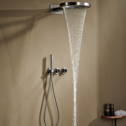 Thermostatische Inbouw Regendoucheset – Marino – Waterval & Staafhanddouche - Digitale Regeling – Chrome