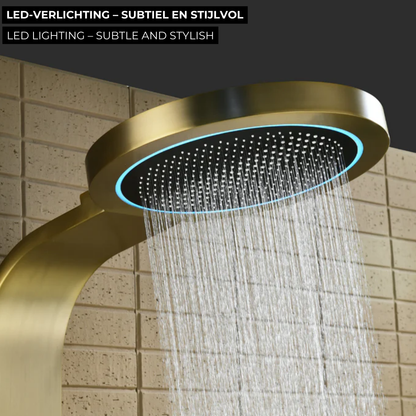 Douchepaneel Elena - LED - Digitaal display - Brushed gold