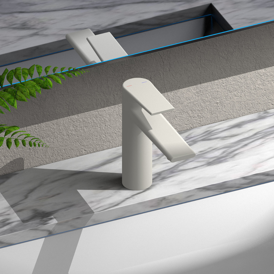 Opbouw wastafelkraan Diego  – Creme wit